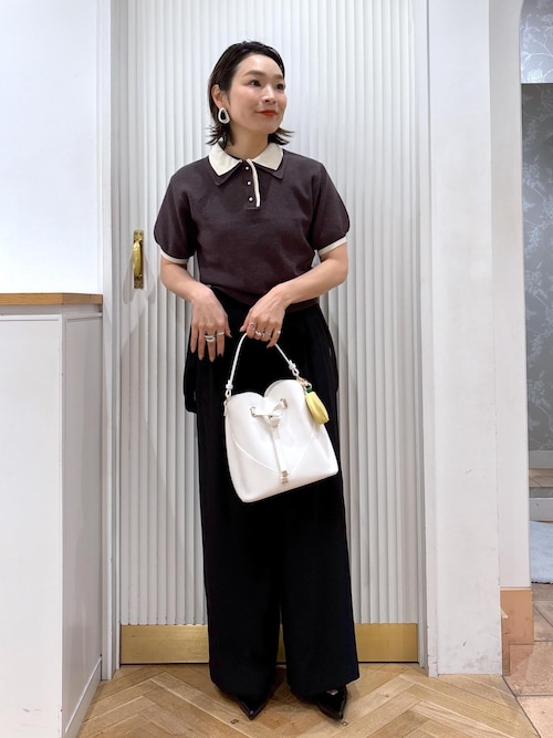 ダブルカラーポロトップス（ポロシャツ）｜VIS（ビス）のファッション