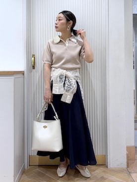 「VIS（ビス）のアイテム（トップス）」を使った、namieさん（レディース・157cm）の春コーディネート