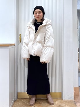 「アイテム（ニットキャップ/ビーニー）」を使った、namieさん（レディース・157cm・40代）の秋コーディネート