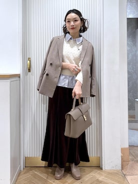 「VIS（ビス）のアイテム（トップス）」を使った、namieさん（レディース・157cm）の冬コーディネート