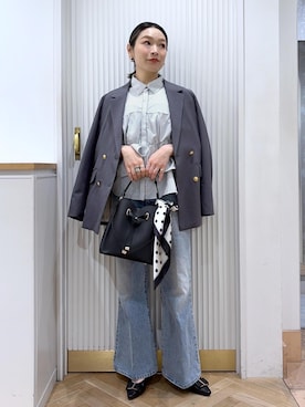 「VIS（ビス）のアイテム（パンツ）」を使った、namieさん（レディース・157cm）の冬コーディネート