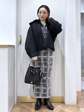 「アイテム（キーホルダー）」を使った、namieさん（レディース・157cm）の冬コーディネート