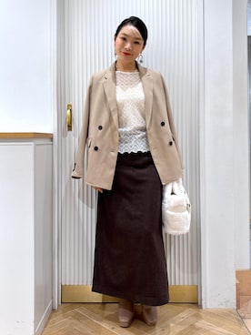 「アイテム（テーラードジャケット）」を使った、namieさん（レディース・157cm・40代）の秋コーディネート