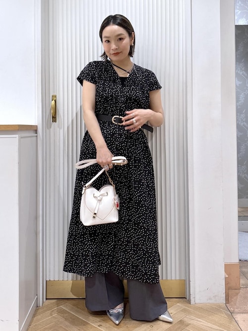 シャーリングVワンピース 産前・産後対応】マタニティ／シャーリングVワンピース 420595