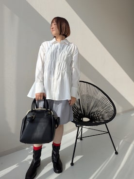 「アイテム（チュニック）」を使った、yuyuさん（骨格ウェーブ・レディース・157cm）の秋コーディネート