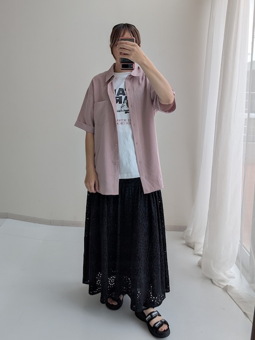 セール】パンチングレースギャザーマキシスカート（スカート