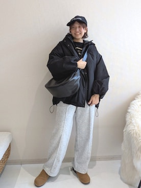 「アイテム（スウェットパンツ）」を使った、yuyuさん（レディース・159cm・30代）の冬コーディネート