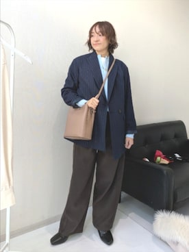 「レディースファッション」｜「アイテム（ジャケット/アウター）」を使った、yuyuさん（レディース・159cm）の冬コーディネート