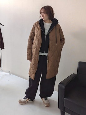 「アイテム（パーカー）」を使った、yuyuさん（レディース・159cm・30代）の冬コーディネート