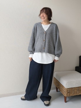 「アイテム（チュニック）」を使った、yuyuさん（レディース・159cm）の秋コーディネート