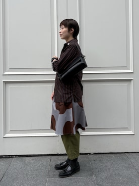 「marimekko（マリメッコ）のアイテム」を使った、marimekkostaffさん（レディース・162cm）の秋コーディネート