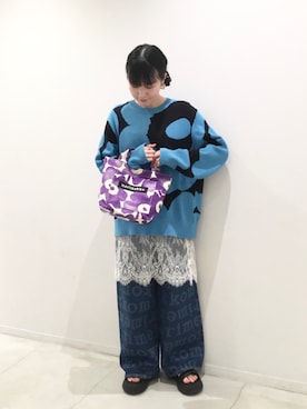 「アイテム（トートバッグ、パープル系）」を使った、marimekkostaffさん（レディース・155cm）の秋コーディネート