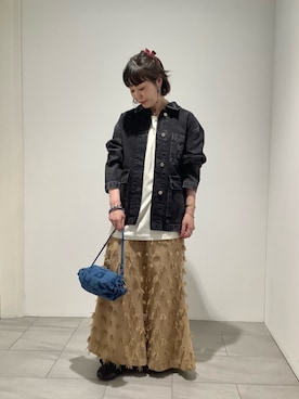 「アイテム（デニムジャケット）」を使った、marimekkostaffさん（レディース・156cm）の夏コーディネート