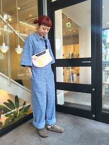 marimekko Kukkein Unikko オールインワン ベージュ marimekko（マリメッコ）の「Unikko / Kukkein cotton overall