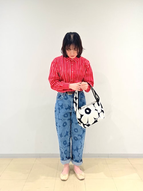 【marimekko】ジーンズ Relaxed Fit unikko フレアデニム marimekko マリメッコ/ Maridenim Loose Unikko ジーンズ