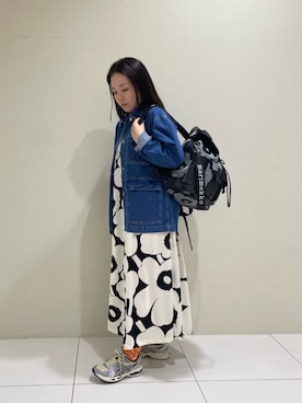 「アイテム（デニムジャケット）」を使った、marimekkostaffさん（レディース・160cm）の秋コーディネート