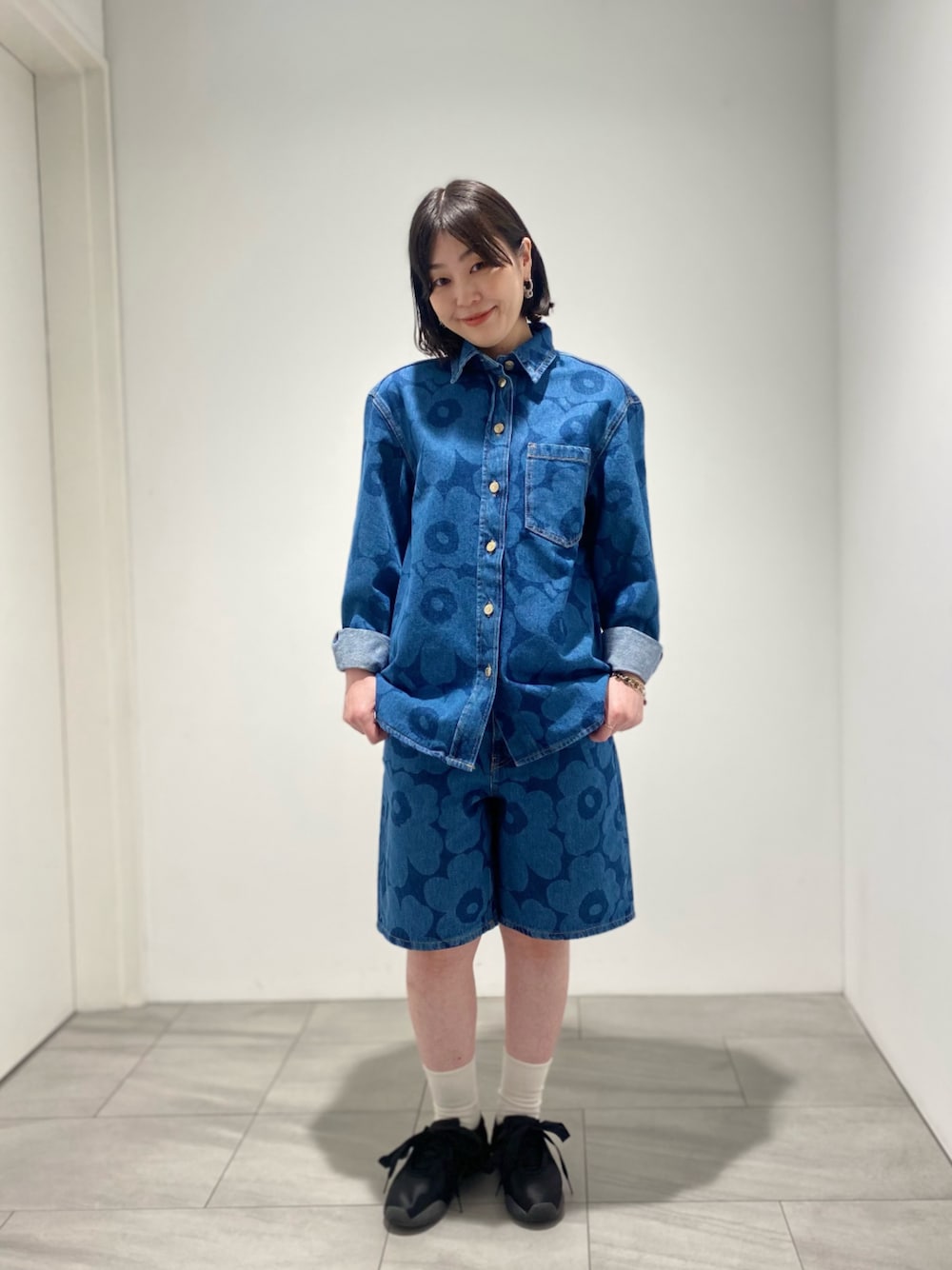 マリメッコmarimekko デニムジャケット ウニッコ　サイズS Marimekko｜Maridenim Murros Unikko Placement デニム