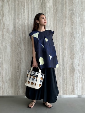 marimekko（マリメッコ）の「Unikko / Oaja cupro mix blouse