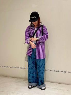 「大人カジュアルコーデ」｜「アイテム（帽子）」を使った、marimekkostaffさん（レディース・153cm）の夏コーディネート
