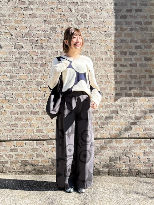 marimekko�@ZOZOmarimekkostaff����̃X���b�N�X�uNahtavyys Unikko / Trousers�imarimekko�b�}�����b�R�j�v���g�����R�[�f�B�l�[�g