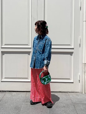 「marimekko（マリメッコ）のアイテム」を使った、marimekkostaffさん（レディース・155cm）の夏コーディネート