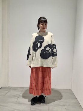 「アイテム（バレッタ/ヘアクリップ）」を使った、marimekkostaffさん（レディース・156cm）の秋コーディネート