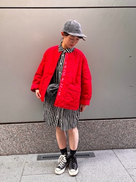 「アイテム（シャツワンピース）」を使った、marimekkostaffさん（レディース・152cm）の秋コーディネート