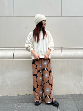 「スエット」｜「アイテム（帽子）」を使った、marimekkostaffさん（レディース・152cm）の冬コーディネート