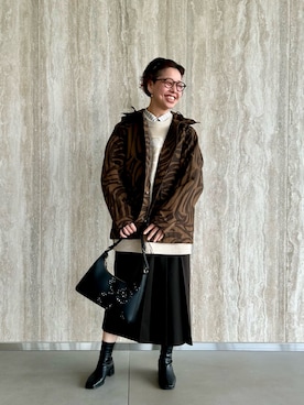 「marimekko（マリメッコ）のアイテム」を使った、marimekkostaffさん（レディース・162cm）の冬コーディネート