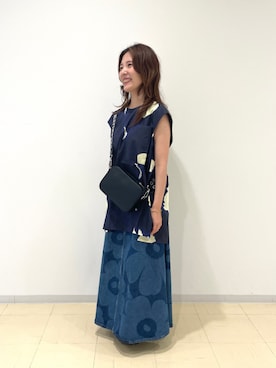 「アイテム（デニムスカート）」を使った、marimekkostaffさん（レディース・161cm）の夏コーディネート