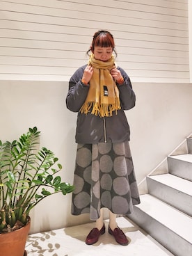 「marimekko（マリメッコ）のアイテム（その他アウター）」を使った、marimekkostaffさん（レディース・164cm）の冬コーディネート