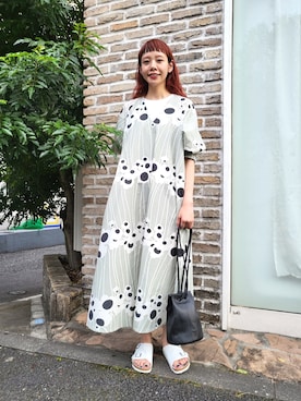 「marimekko（マリメッコ）のアイテム（ワンピース）」を使った、marimekkostaffさん（レディース・164cm）の夏コーディネート