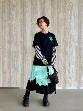 marimekko（マリメッコ）の「Mini Unikko / Meimi cotton poplin skirt