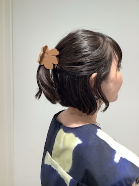 「アイテム（バレッタ/ヘアクリップ）」を使った、marimekkostaffさん（レディース・156cm）の夏コーディネート