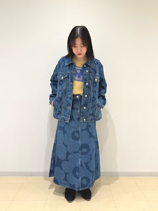 marimekko Maridenim Murros Unikko Placement デニムジャケット Maridenim Murros Unikko Placement - メルカリ