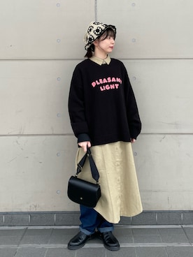 「重ね着ベストシーズン」｜「アイテム（ワンピース/ドレス）」を使った、シノさん（レディース・152cm）の秋コーディネート