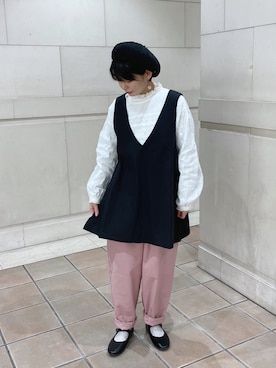 「春服デビュー宣言」｜「アイテム（その他シューズ）」を使った、シノさん（レディース・152cm）の冬コーディネート