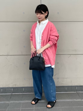 「Samansa Mos2（サマンサ モスモス）のアイテム（ショルダーバッグ）」を使った、シノさん（レディース・152cm）の春コーディネート