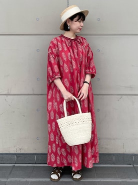 「TSUHARU by Samansa Mos2（ツハルバイサマンサモスモス）のアイテム」を使った、シノさん（骨格ストレート・レディース・152cm）の夏コーディネート