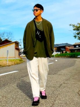 「アイテム（ボディバッグ/ウエストポーチ）」を使った、nobutanchinさん（メンズ・173cm）の秋コーディネート