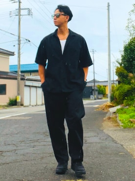 「アイテム（サングラス、ブルー系）」を使った、nobutanchinさん（メンズ・173cm）の秋コーディネート