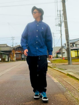 「GU（ジーユー）のアイテム（帽子）」を使った、nobutanchinさん（メンズ・173cm）の春コーディネート