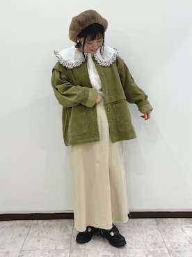 「ピスタチオ」｜「アイテム（ノーカラージャケット）」を使った、Satomi..さん（レディース・149cm）の秋コーディネート