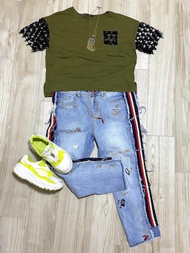 「Desigual（デシグアル）のアイテム（パンツ）」を使った、Kamicy_suiさん（レディース・153cm）の夏コーディネート
