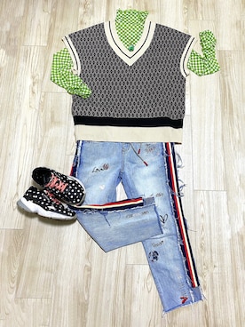 「Desigual（デシグアル）のアイテム（パンツ）」を使った、Kamicy_suiさん（レディース・153cm）の春コーディネート