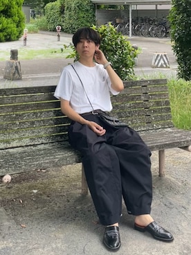 「Hender Scheme（エンダースキーマ）のアイテム（その他シューズ）」を使った、ゆうきくんさん（メンズ・163cm）の夏コーディネート