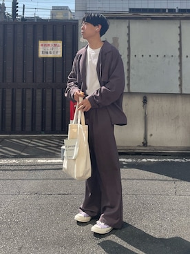 「kutir（クティール）のアイテム（テーラードジャケット）」を使った、ゆうきくんさん（メンズ・163cm）の春コーディネート
