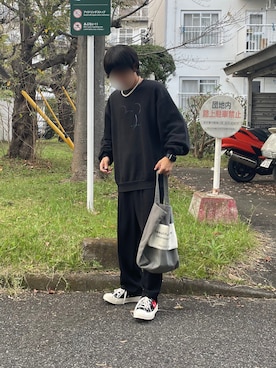 「UNIQLO（ユニクロ）のMEN イージースマートスタイルパンツ（ウールライク）（その他パンツ）」を使った、ゆうきくんさん（メンズ・163cm）の秋コーディネート