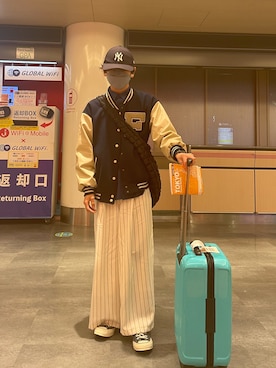 「F i.n.t（フィント）のアイテム（スタジャン）」を使った、ゆうきくんさん（メンズ・163cm）の春コーディネート