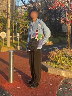 「UNIQLO（ユニクロ）のMEN イージースマートスタイルパンツ（ウールライク）（その他パンツ）」を使った、ゆうきくんさん（メンズ・163cm）の秋コーディネート